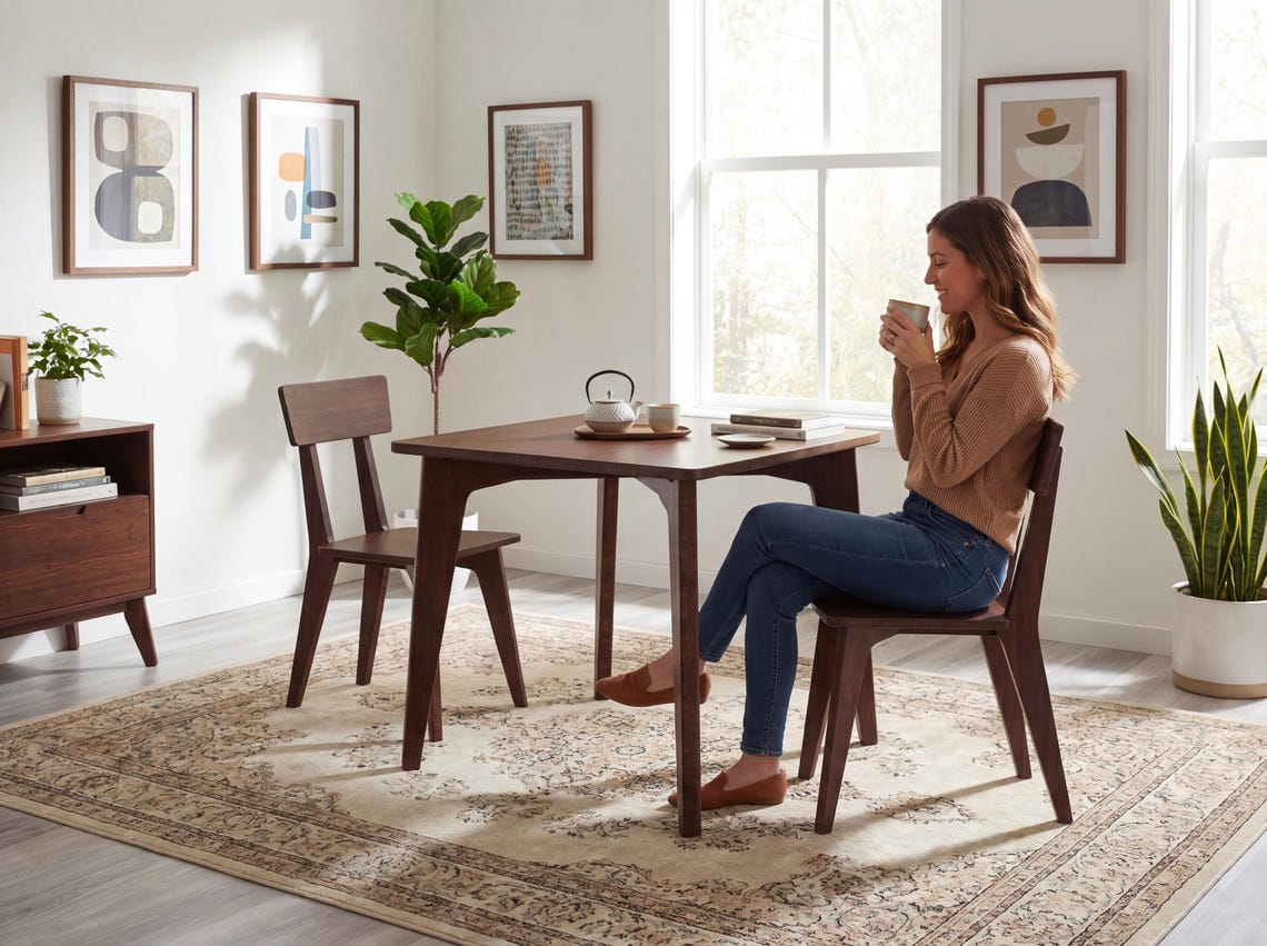 STAN Dining Chair | Walnut Bamboo | Midcentury Modern