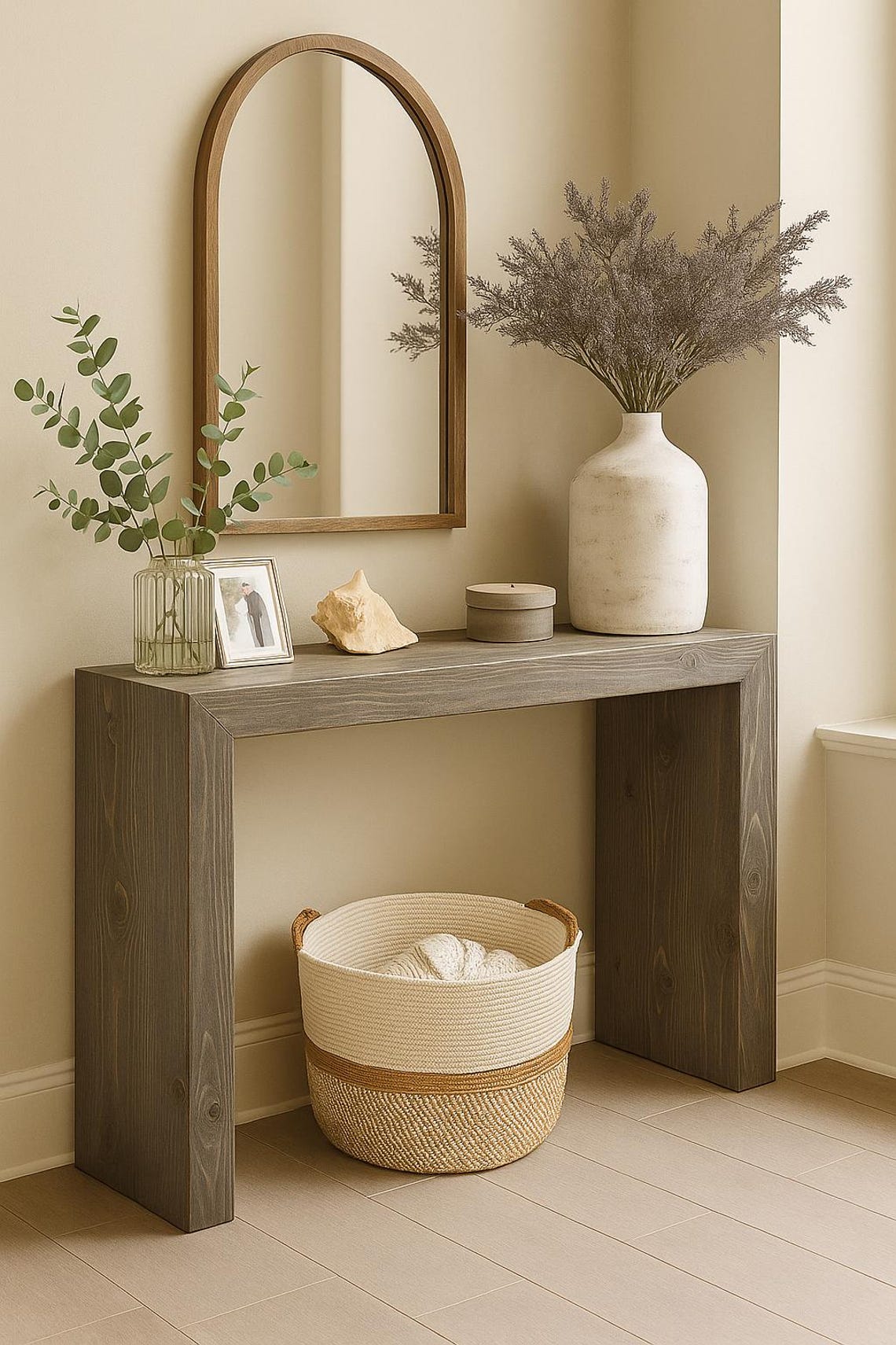 Waterfall Console Table for Entryway, Sofa, Living Room. Enhance Home Decor