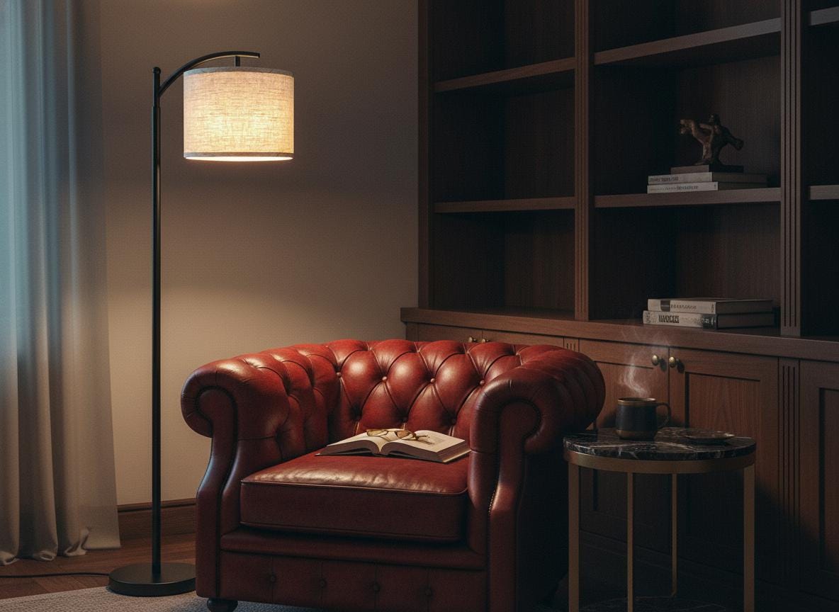 Modern Black Floor Lamp with Beige Linen Shade & 3-Color LED