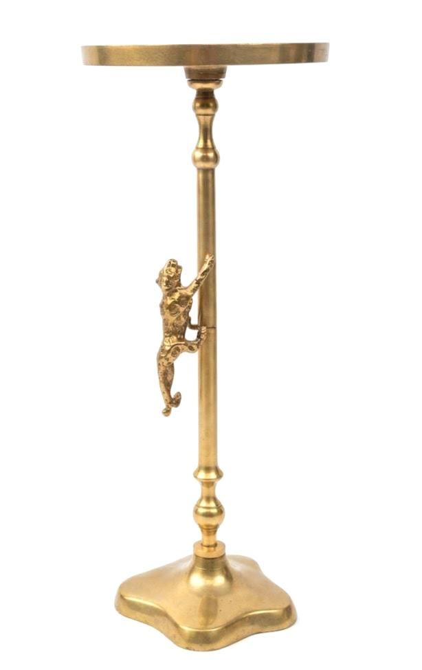 Handmade Brass Tiger Drink Table | Luxury Animal Accent Furniture | Artisan Metal Decor