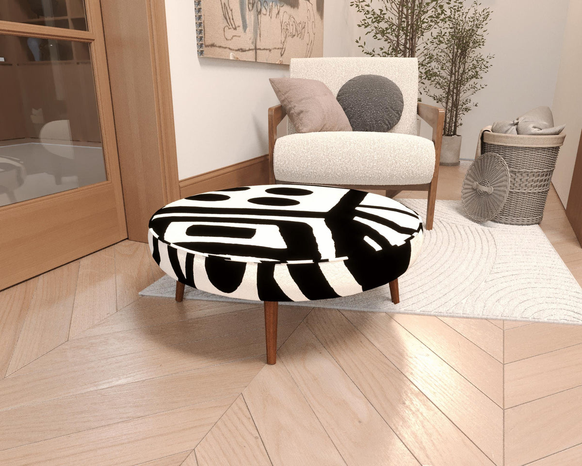 Modern Geometric Abstract Round Coffee Table | Porch Dad Sunshine