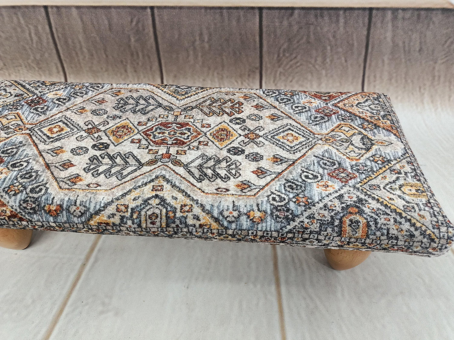 Foot rest pouf, Upholstered bed step, Multipurpose stool, Under desk stool, Foot bench, Ottoman bench, Low stool, Couch table, Boho tray