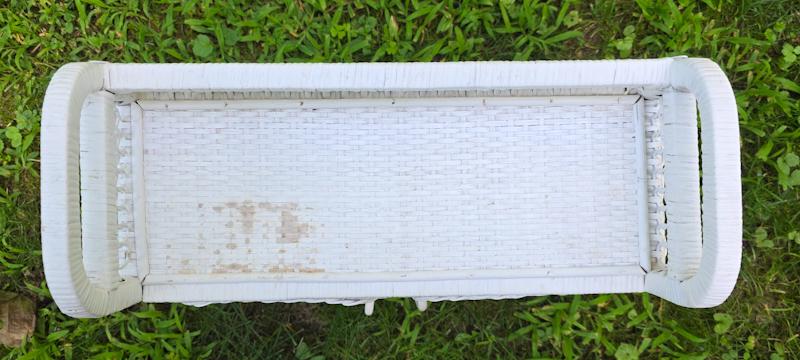 White Wicker Bathroom Wall Cabinet Vanity Shelf 2-Door Rattan Hanging