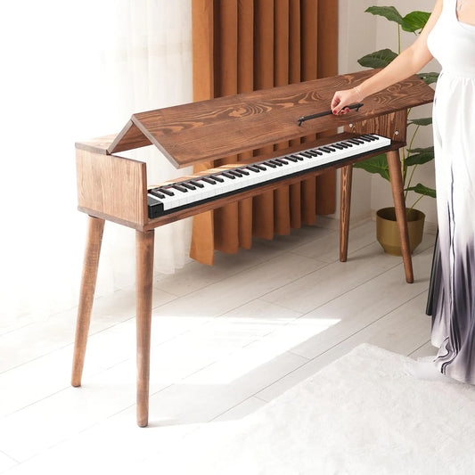 Solid Wood Piano Keyboard Stand, Handmade Modern Design