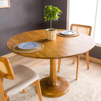 Round Dining Table with Tulip Leg Solid Wood Table, 2 to 6 Seat Person Dining Room Table, Circular Table Kitchen Diningroom Furniture
