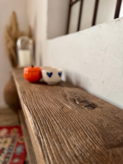 Reclaimed Oak Wood Narrow Console Table: Rustic Entryway Furniture