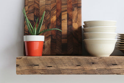 Reclaimed Barn Wood Deep Floating Shelves | 3" Barn Beam | Amish Handcrafted | Set of 2| Low Profile Brackets