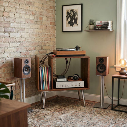 Turntable Stand Media Console with Storage, Record Player Stand, Stereo HiFi Cabinet Organizer