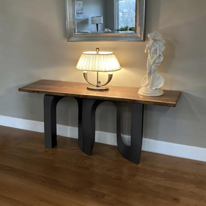 Black Metal Pedestal Table Base, 320 Cora 28" H, Furniture Legs for DIY Projects, Flowyline