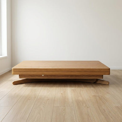 Solid Beech Wood Dining Table, Adjustable Height, Lift-Top (Expandable Size)