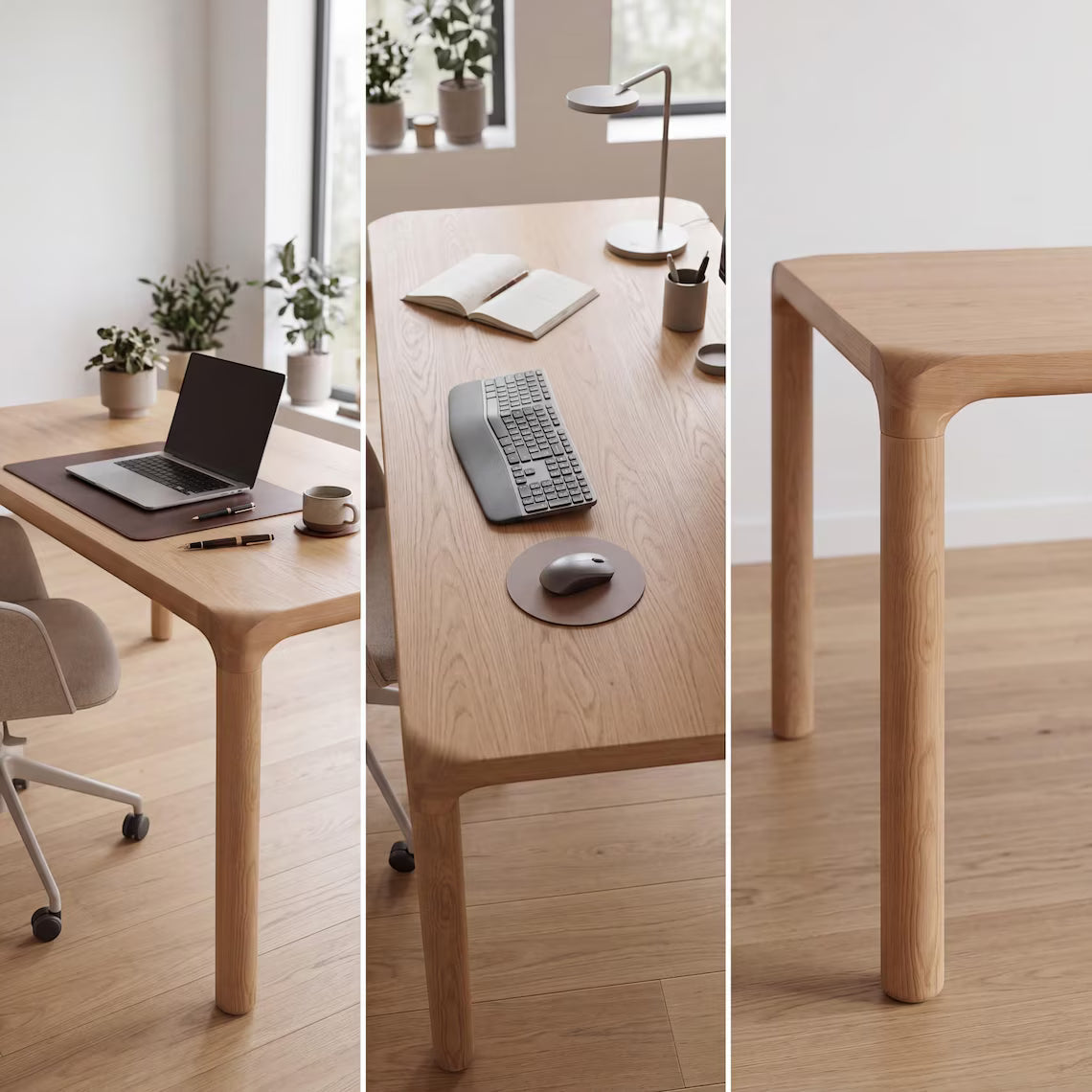 Solid Wood Desk, Handmade Walnut and Oak Executive Office Furniture