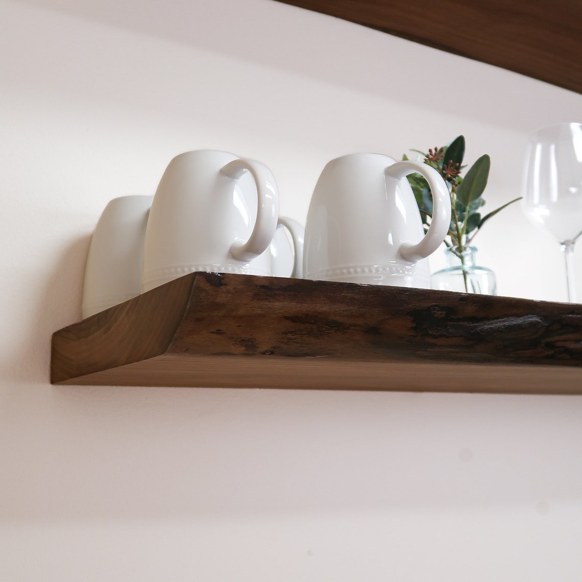 Live Edge Walnut Floating Shelves, Kitchen Shelves, Book Shelf