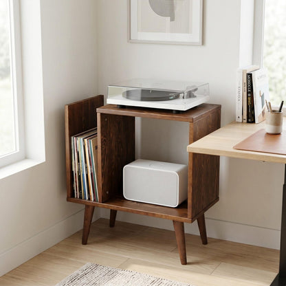 Turntable Stand Media Console with Storage, Record Player Stand, Stereo HiFi Cabinet Organizer
