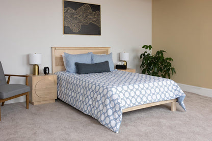 Solid Wood Bed Frame with Headboard | Amish Handcrafted | Easy Tool-Free Assembly | Maple Hardwood
