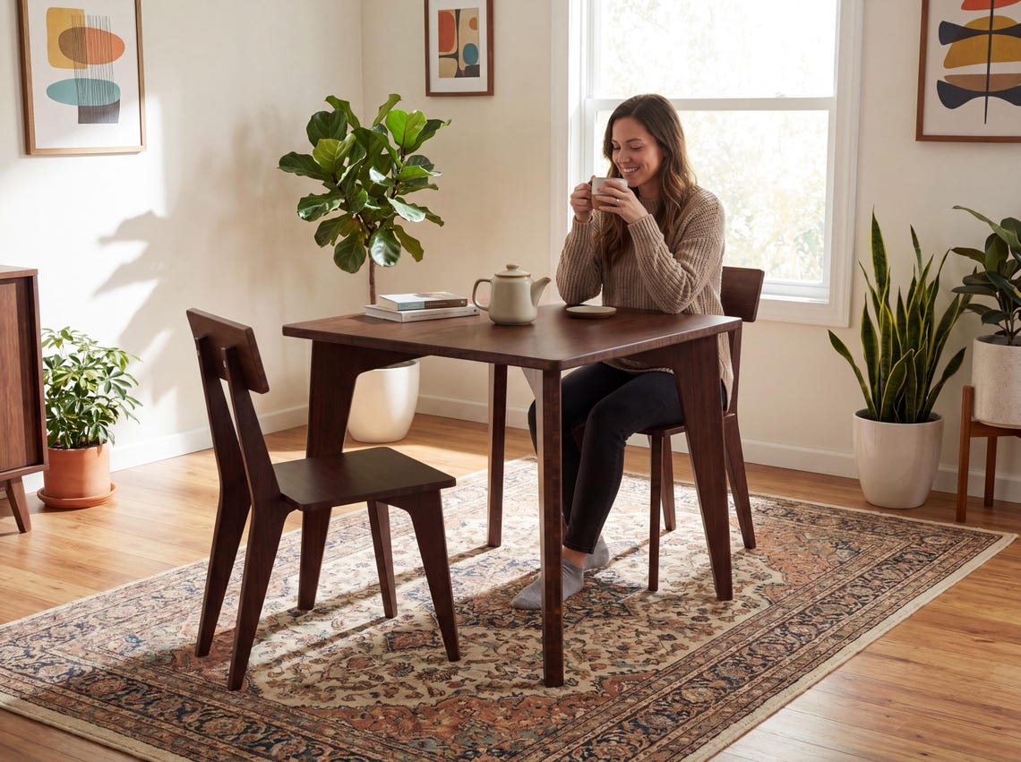 STAN Dining Chair | Walnut Bamboo | Midcentury Modern