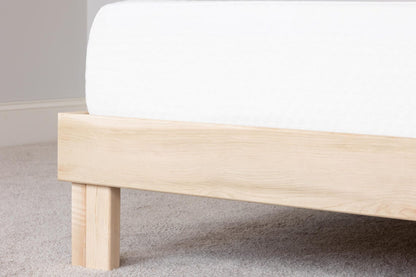 Solid Wood Bed Frame with Headboard | Amish Handcrafted | Easy Tool-Free Assembly | Maple Hardwood