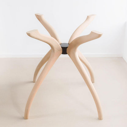 Glass Dining Table, Solid Wood Pedestal Leg Kitchen Table Base 3 or 4-Legged Legs Tables - Standart