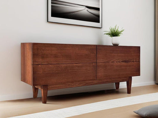 Custom Solid Wood Media Console Table: TV Stand with Storage