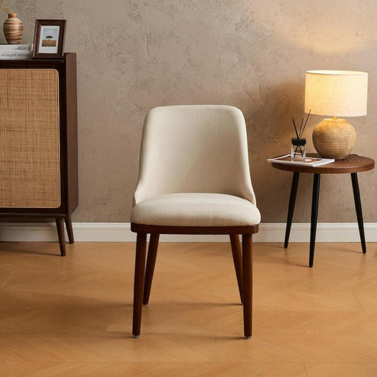 Modern Upholstered Dining Chair (Set of 2) - Cream