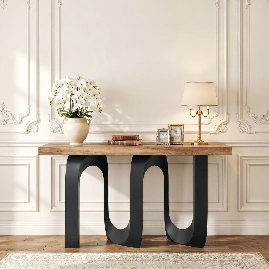 Black Metal Pedestal Table Base, 320 Cora 28" H, Furniture Legs for DIY Projects, Flowyline