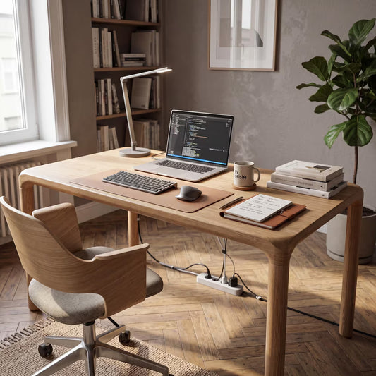 Solid Wood Desk, Handmade Walnut and Oak Executive Office Furniture