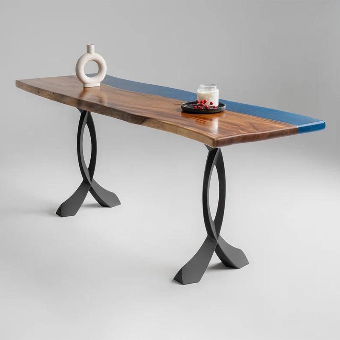 Handcrafted Console Table Legs 207 Curva 28" H for Modern Custom Furniture | Flowyline