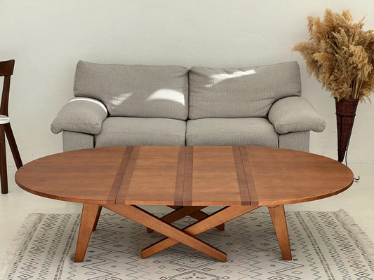 Transformer table 6 in 1, sliding table,round-oval table,dining table, coffee table,ash table, enlarged table, guest table,adjustable height
