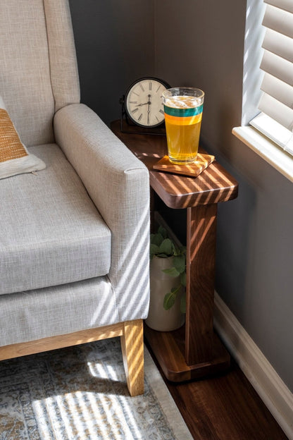 Solid Hardwood Narrow Side Table, Slim Modern Accent Liz Table Nick and Kristina