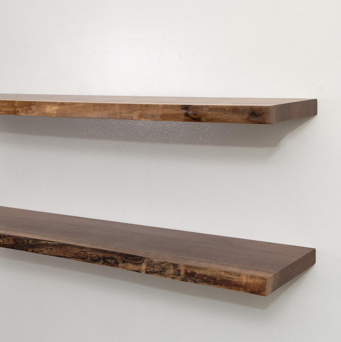 Live Edge Walnut Floating Shelves, Kitchen Shelves, Book Shelf
