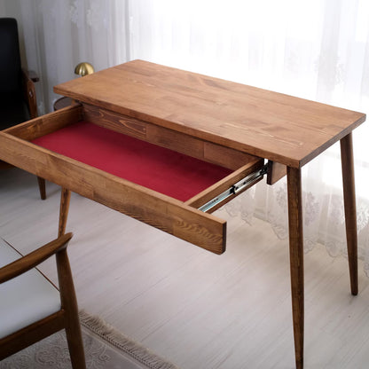 Solid Pine Wood Desk, Modern Minimalist Monitor Stand, Sustainable Home Office Furniture