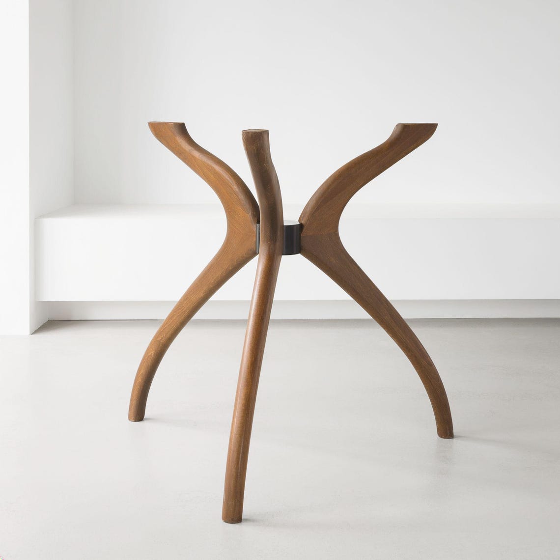 Glass Dining Table, Solid Wood Pedestal Leg Kitchen Table Base 3 or 4-Legged Legs Tables - Standart