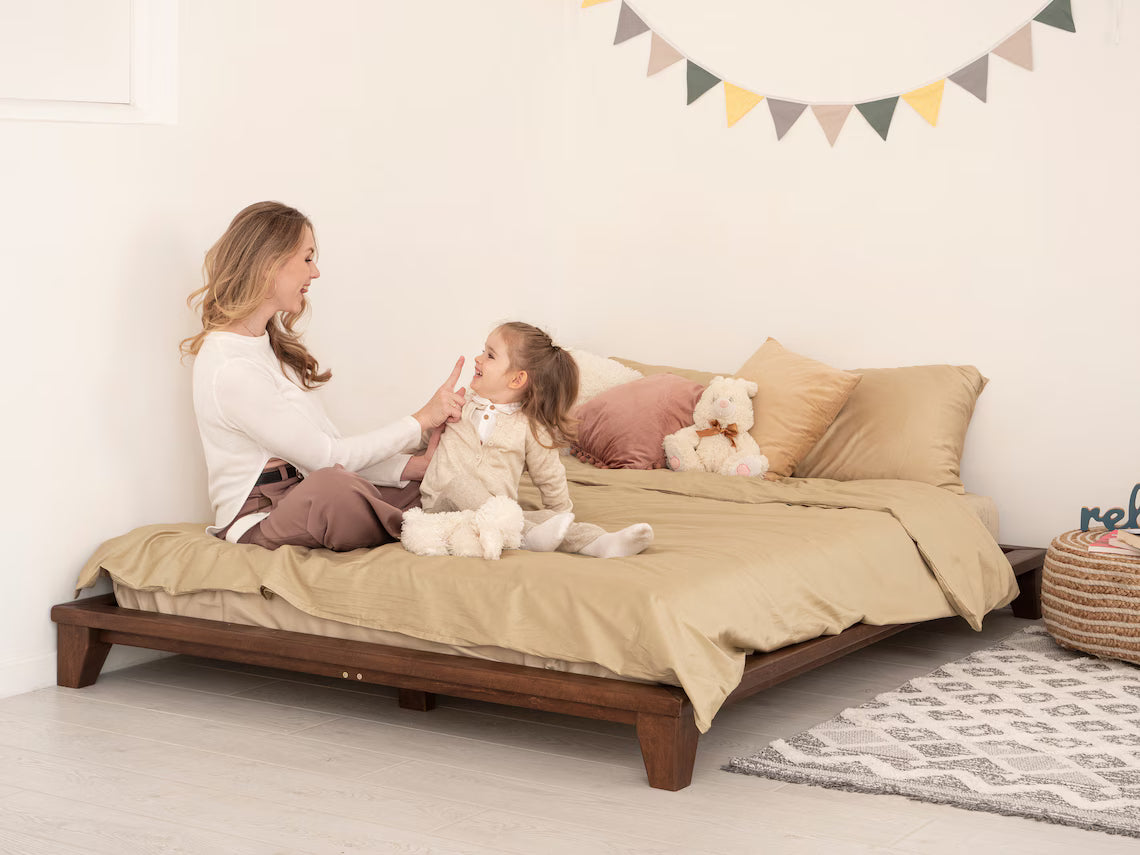 Floor Bed, Futon Base, Japanese Joinery Bed Frame, Platform Bed, Bed Frame, King Pallet Bed, Low Profile Bed, Tatami Bed, Minimalist Bed