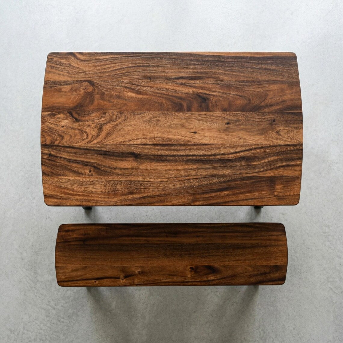 Solid Wood Dining Table with Bench Option – Handmade Walnut Kitchen Table | Dinner Table for 4 or 6