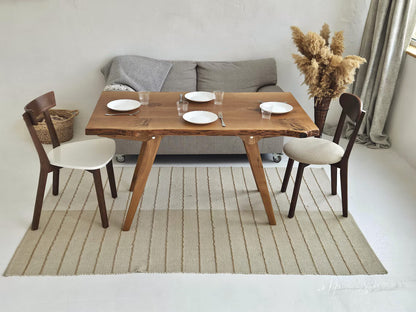 2-in-1 Solid Oak Live Edge Transformer Table – Coffee to Dining Table – Adjustable Height – Natural Wood – Handmade Convertible Table