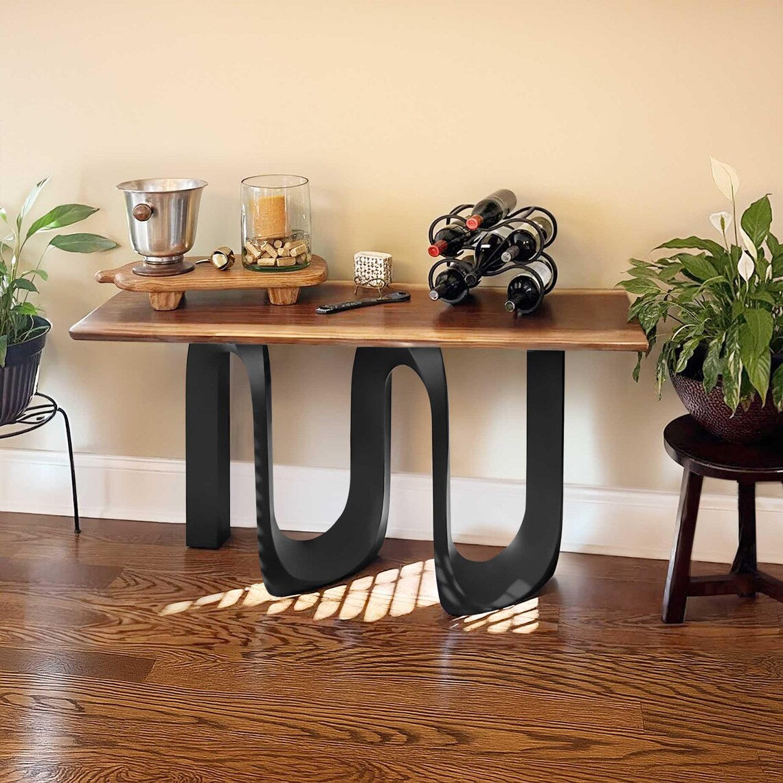 Black Metal Pedestal Table Base, 320 Cora 28" H, Furniture Legs for DIY Projects, Flowyline