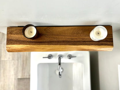 No Measure Walnut Live Edge Floating Shelf: Easy Install