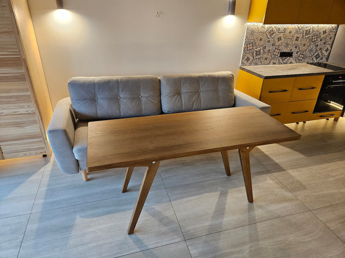 Transformation table 2in1 dining/coffee | natural solid wood | coffee table | handiwork | dining table | height adjustment transformer table