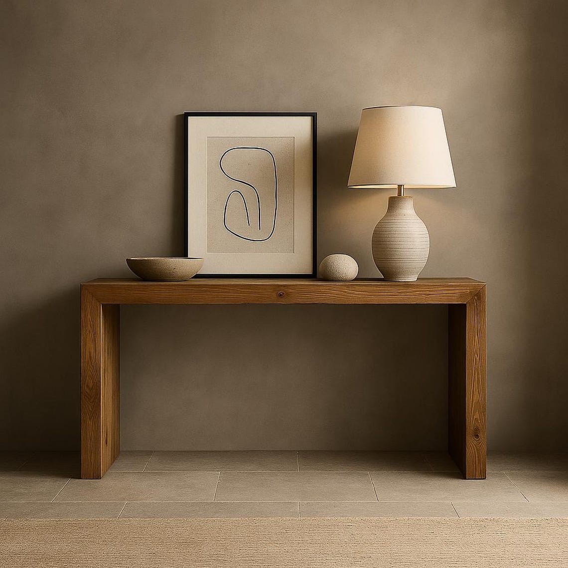 Waterfall Console Table for Entryway, Sofa, Living Room. Enhance Home Decor