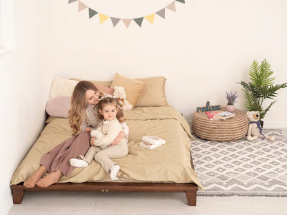 Floor Bed, Futon Base, Japanese Joinery Bed Frame, Platform Bed, Bed Frame, King Pallet Bed, Low Profile Bed, Tatami Bed, Minimalist Bed