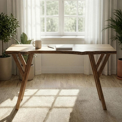 Live Edge Walnut Office Desk Mid Century Modern Writing Desk Home Office Furniture