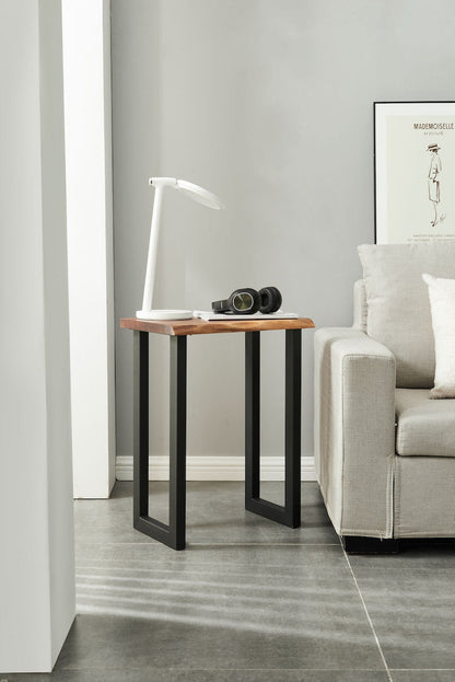 South American Walnut End Table: Modern U-Shaped Legs
