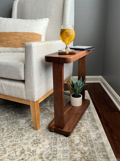 Solid Hardwood Narrow Side Table, Slim Modern Accent Liz Table Nick and Kristina