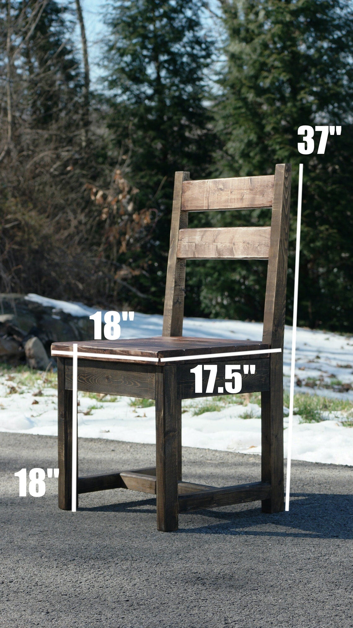 Sturdy Cabin-Style Rustic Dining Chair