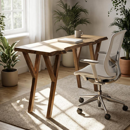 Live Edge Walnut Office Desk Mid Century Modern Writing Desk Home Office Furniture