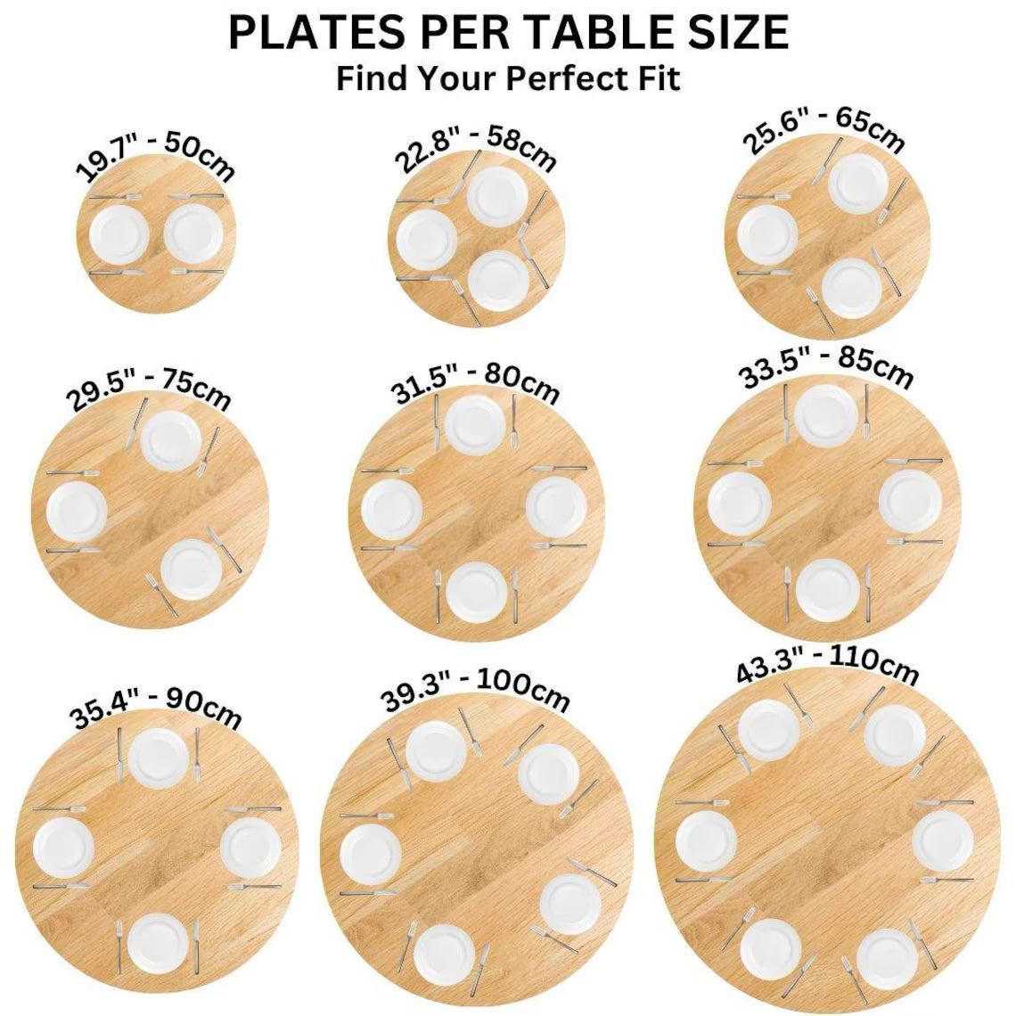 Round Dining Table with Tulip Leg Solid Wood Table, 2 to 6 Seat Person Dining Room Table, Circular Table Kitchen Diningroom Furniture