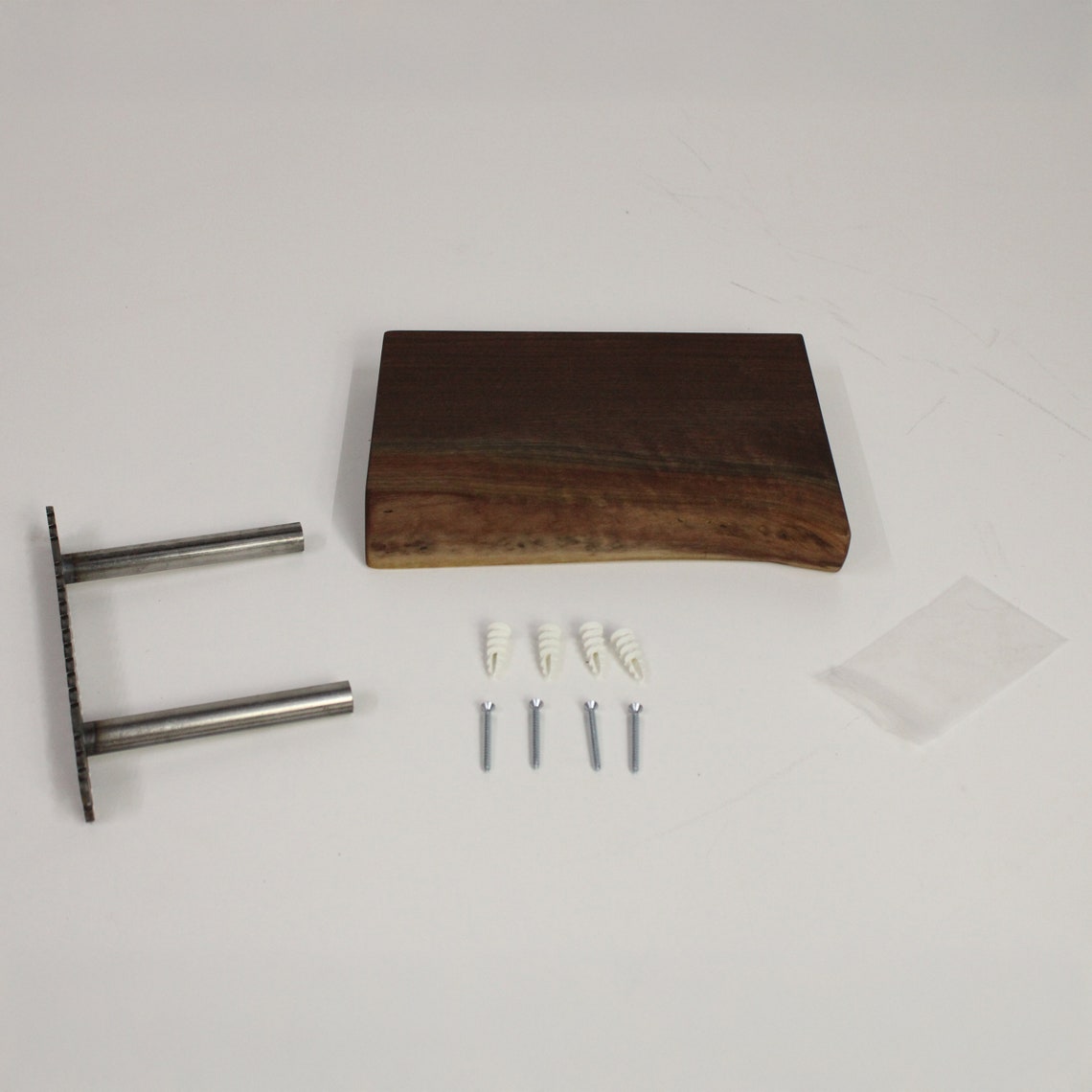 Walnut Live Edge Floating Shelf: Handcrafted Solid Wood Design