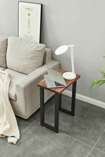 South American Walnut End Table: Modern U-Shaped Legs