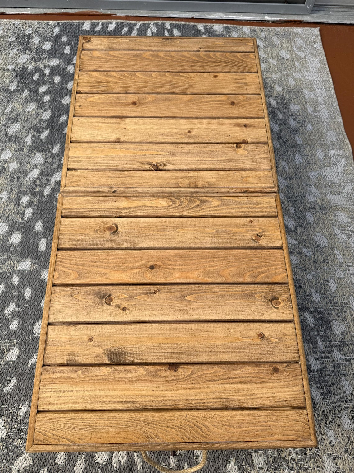 Boho table Low Wooden Floor Table, Rustic Portable Picnic Table for Outdoor Dining, Camping, Weddings & Events