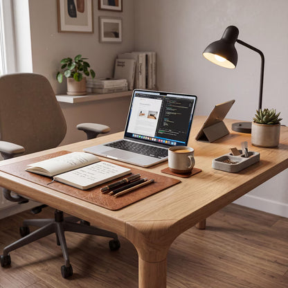 Solid Wood Desk, Handmade Walnut and Oak Executive Office Furniture