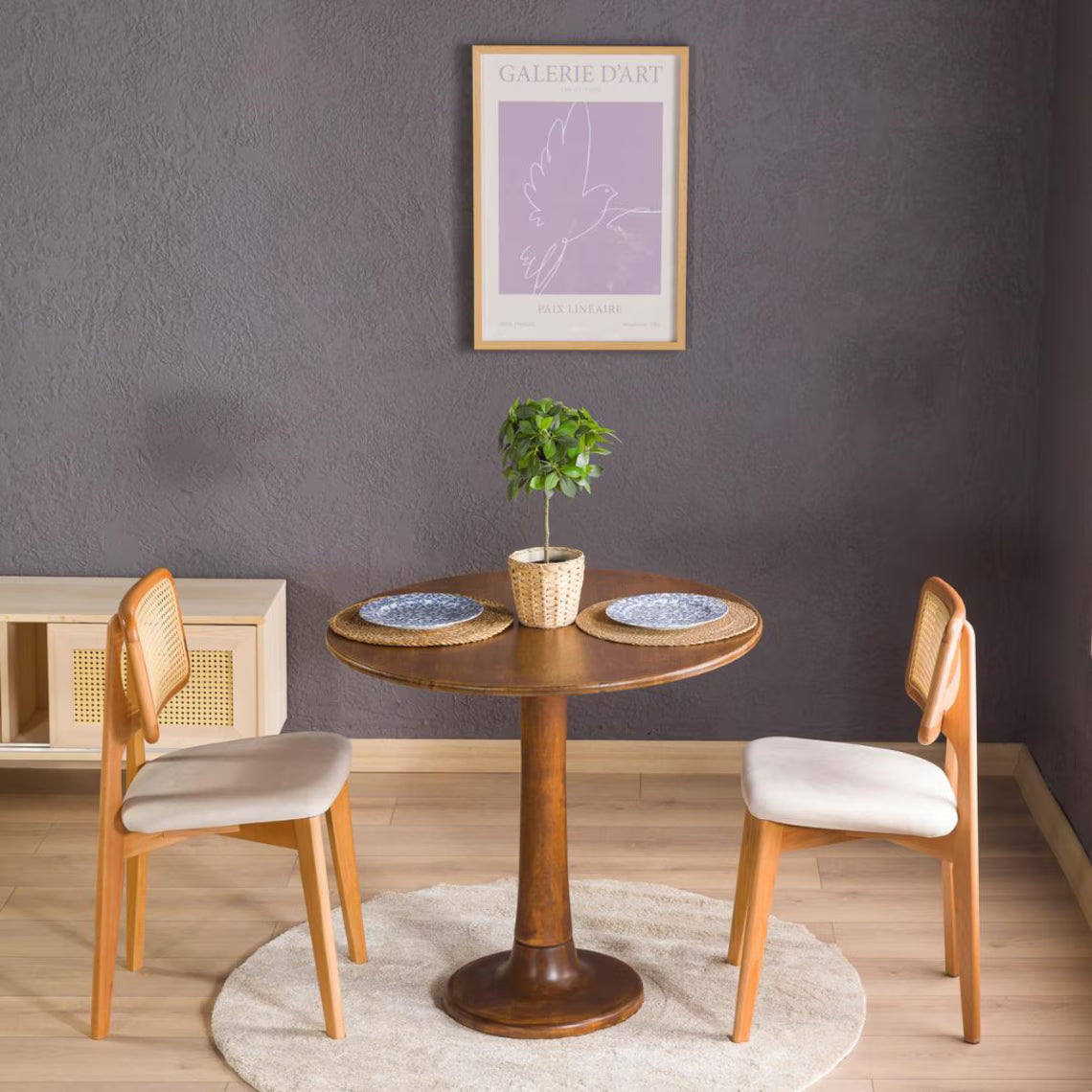 Round Dining Table with Tulip Leg Solid Wood Table, 2 to 6 Seat Person Dining Room Table, Circular Table Kitchen Diningroom Furniture